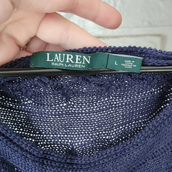 Ralph Lauren Women's Chunky Knit Lightweight Sweater Relaxed Fit Size L - Picture 4 of 8